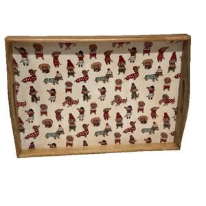 Cynthia Rowley Holiday Dog Dachshund Large Wood Serving Tray